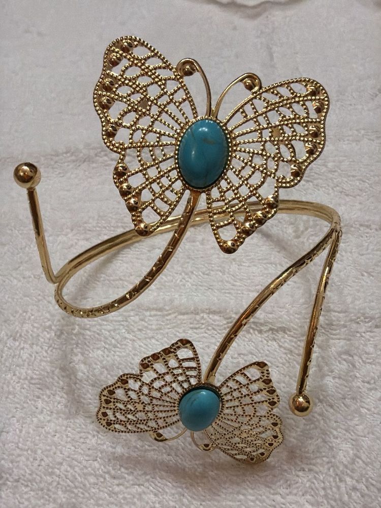 Gold Butterfly Arm Cuff Bracelet