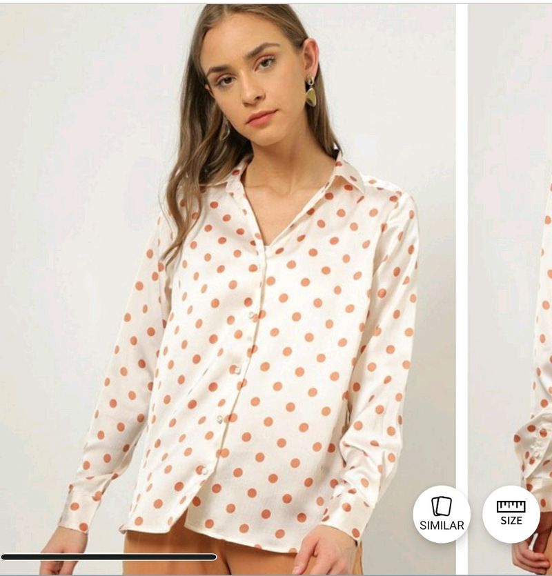 Chic Polka Dot Satin Blouse