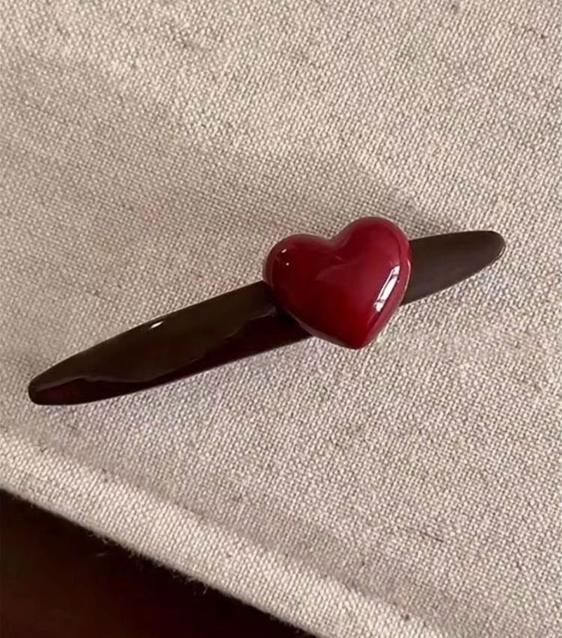 Red Heart Hair Clip