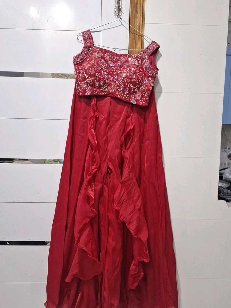 pink sharara plazo  duppta set