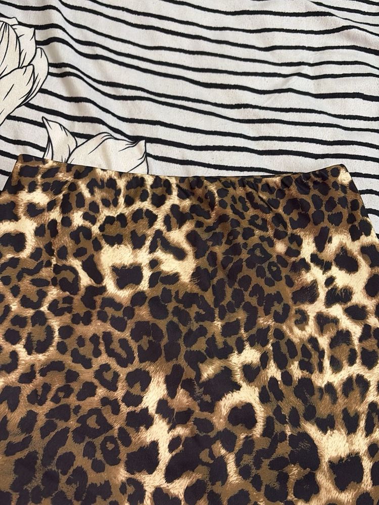 Leopard Print Mini Skirt