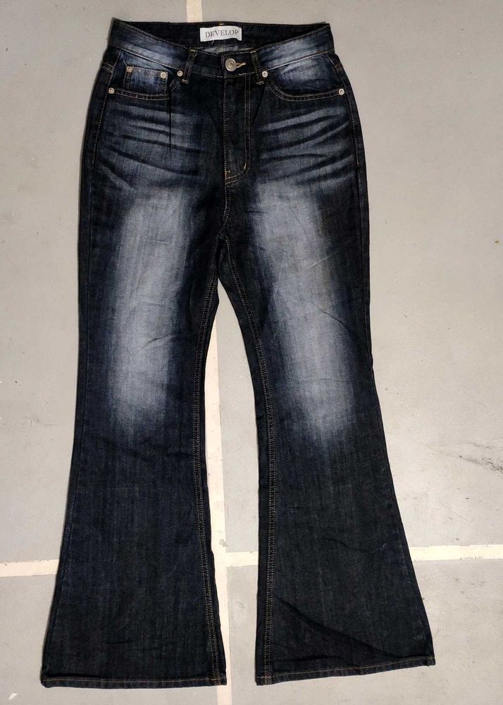 Authentic DVP KOREA Flared Dark Wash Denim Jeans