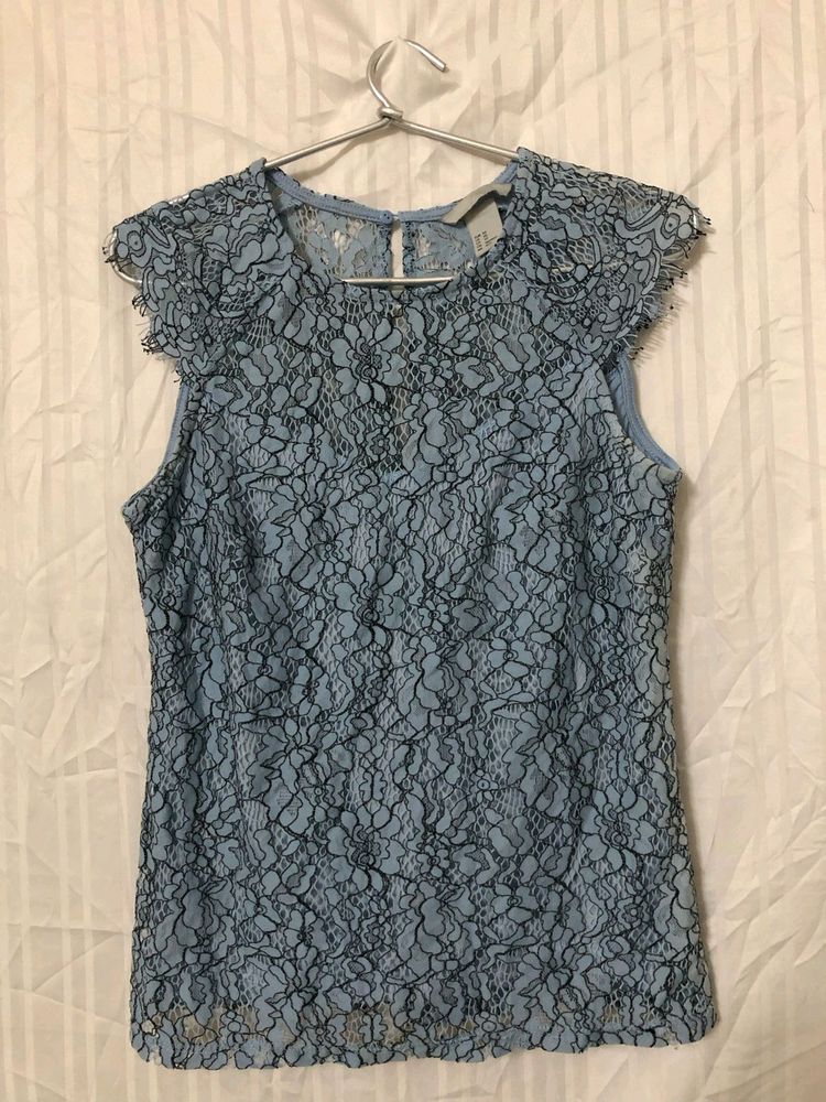 H&amp;M Short Sleeve Lace Top