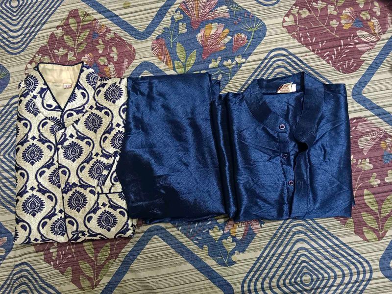 Men's Kurta With Basket Jacket