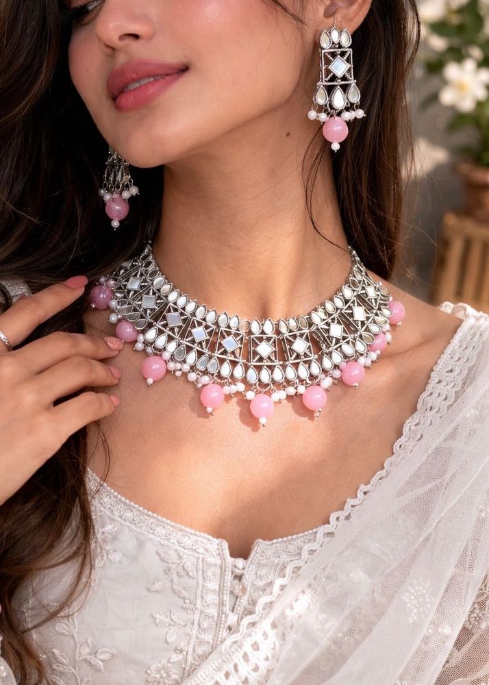 Pink Bead Jewelry Set