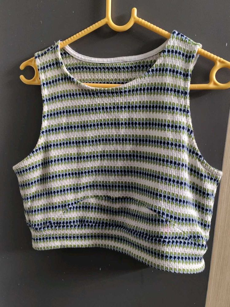 Striped Cropped Tank Top