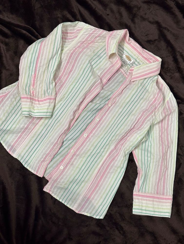 Striped Button-Down Shirt
