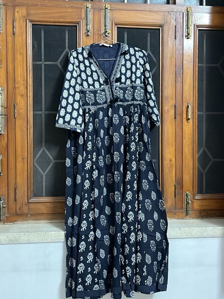 Stylish Navy Blue Printed Kurta