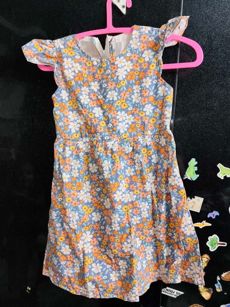 Girls' Floral Print Dress