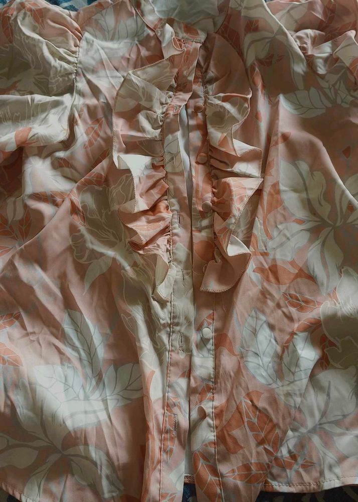 Chic Ruffled Floral Blouse