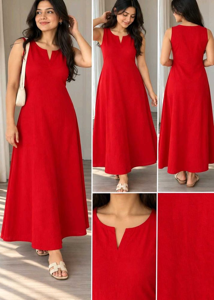 Libas Vibrant Red Sleeveless Maxi Dress