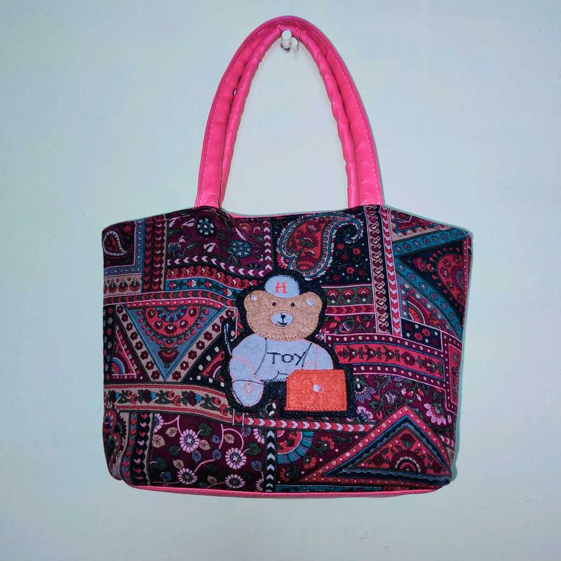 Cute Teddy Bear Print Handbag