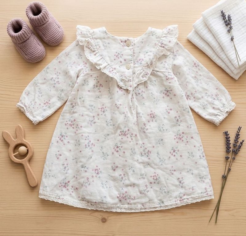 Floral Baby Girl Dress with Ruffles