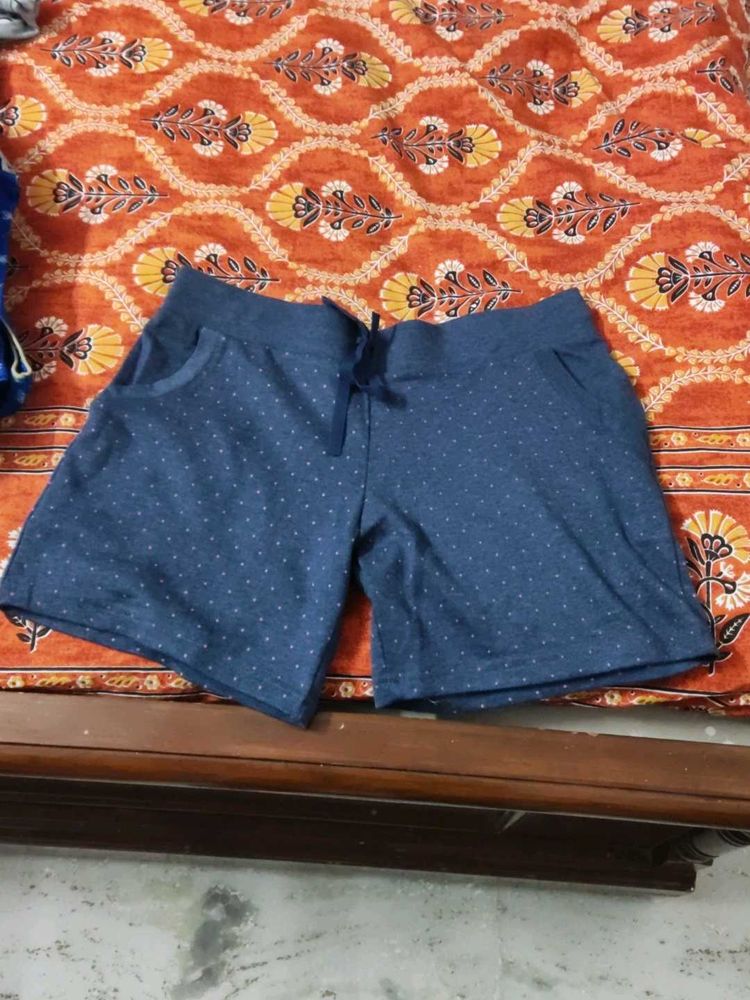 UNUSED Cute Blue Polka Dot Shorts - Night wear