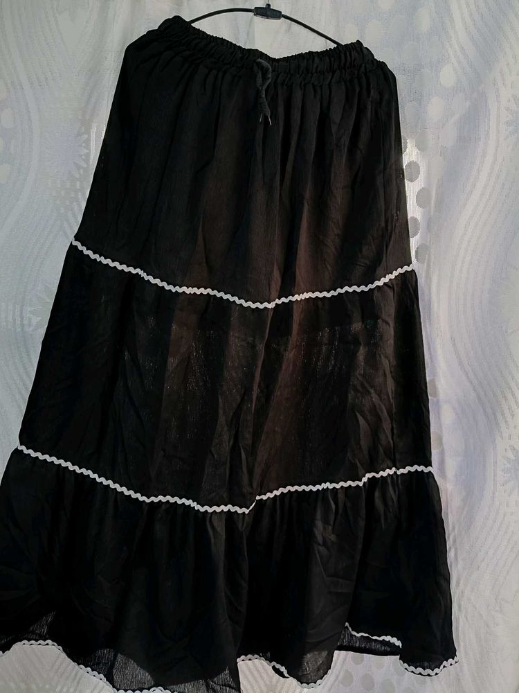 Black Tiered Maxi Skirt