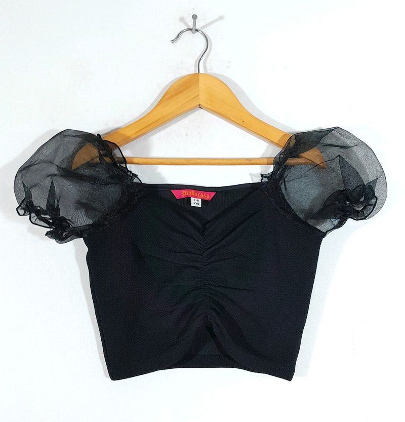 Black Crop Top For Girl's
