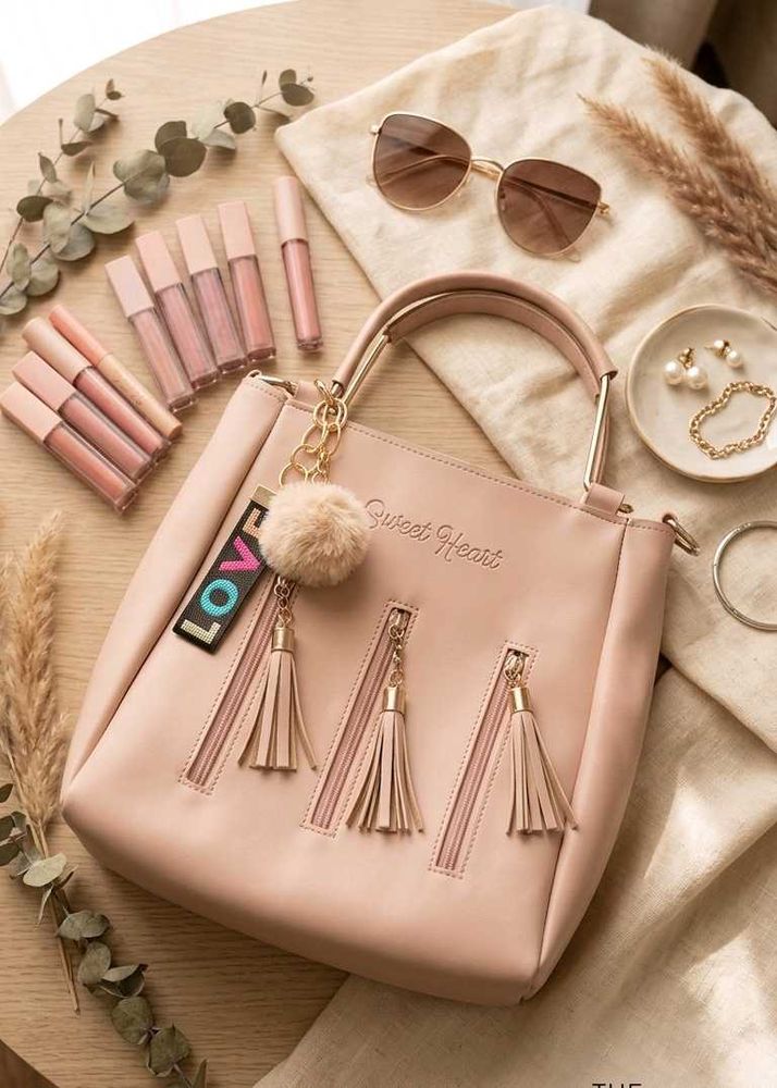 Cute Pink Backpack with "LOVE" Charm