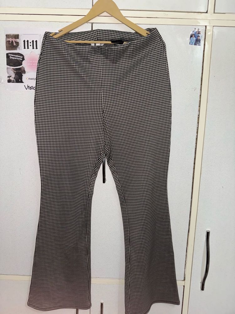 Women's Flared Plaid Pants