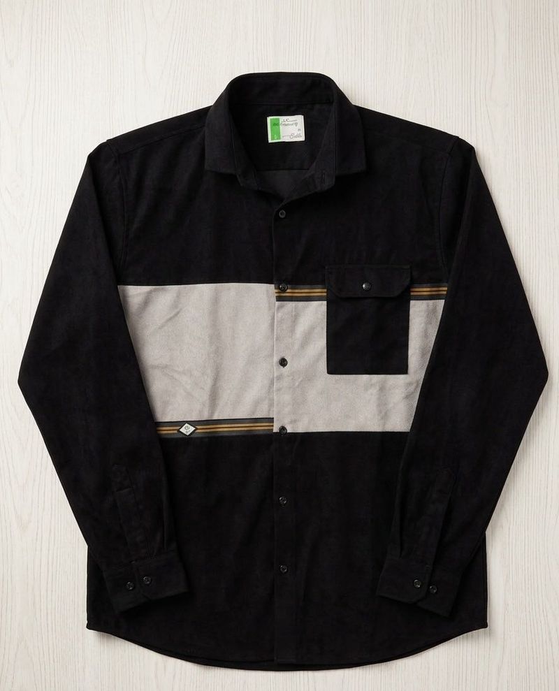 Men's Color Block Corduroy Shirt