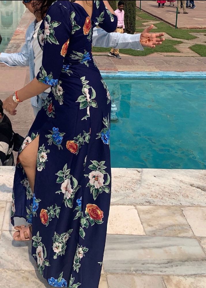 Navy Floral Maxi Dress