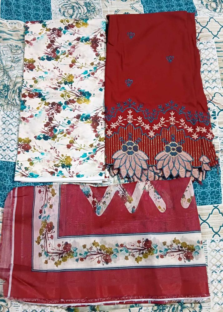 Beautiful Cut Work Embroiderd Dress Material