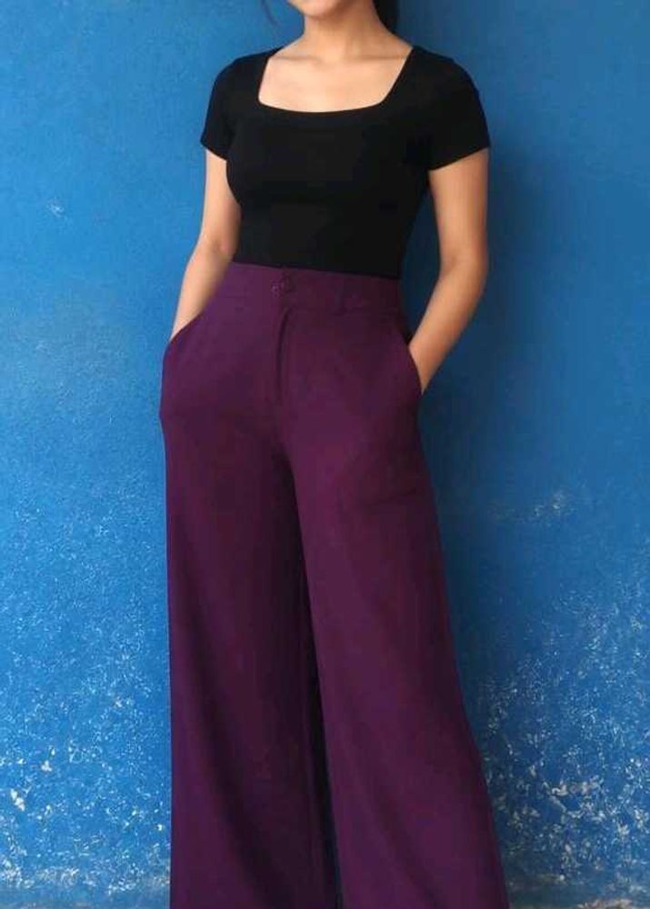 Purple Wide Leg Trousers