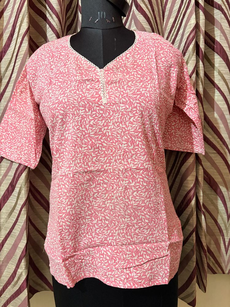 Pretty Pink Printed Kurta