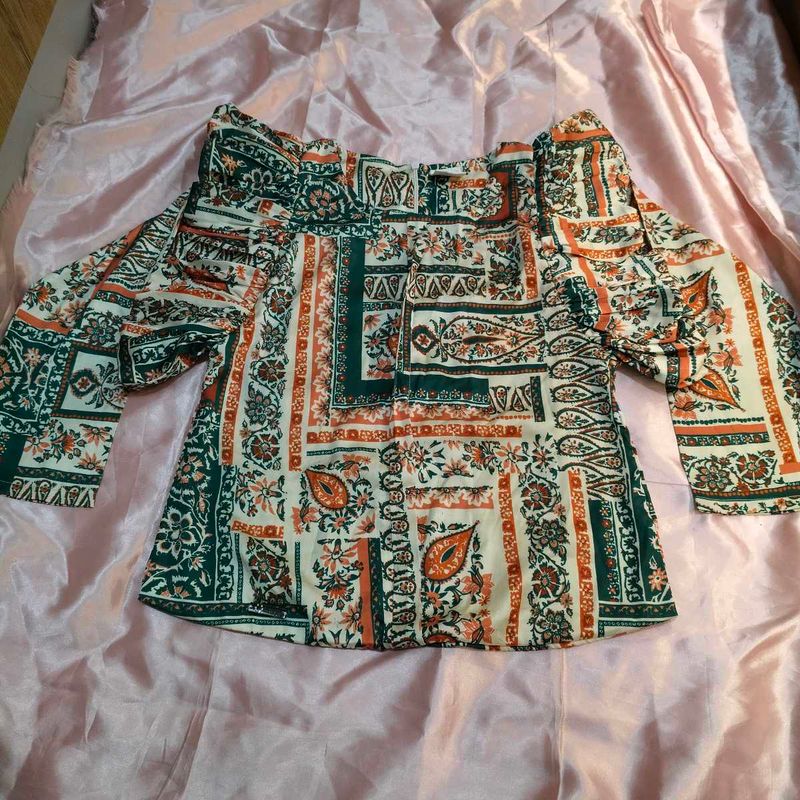 Boho Print Long Sleeve Top
