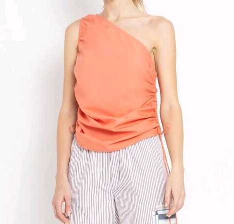 Chic One-Shoulder Ruched Top