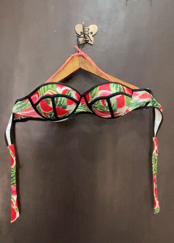Watermelon Print Bandeau Bikini Top