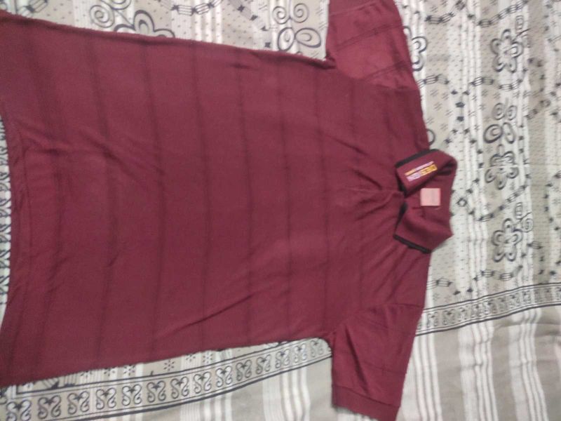 Maroon Striped T-Shirt