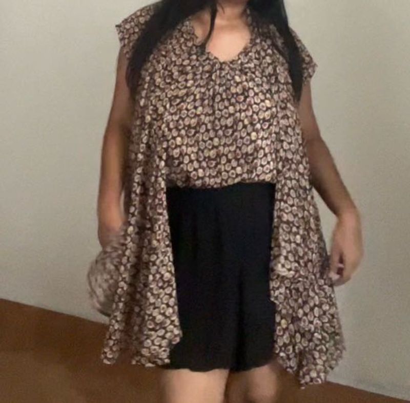 Boho Floral Print Savana Drape Mini Dress Top