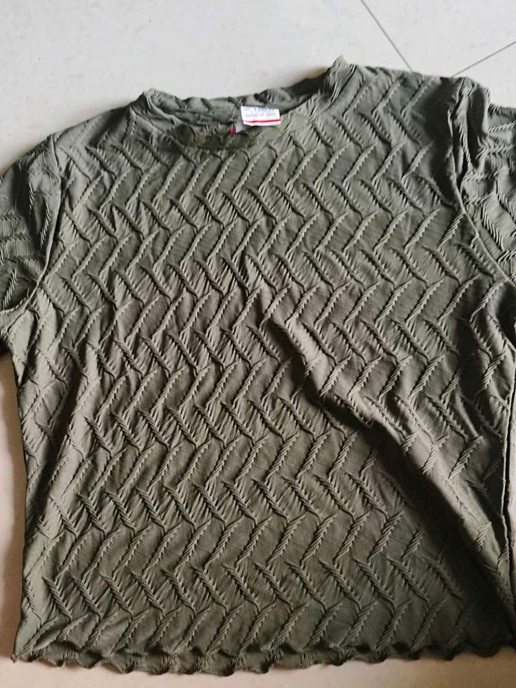 Textured Olive Green Top