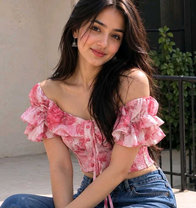Floral Off-Shoulder Crop Top