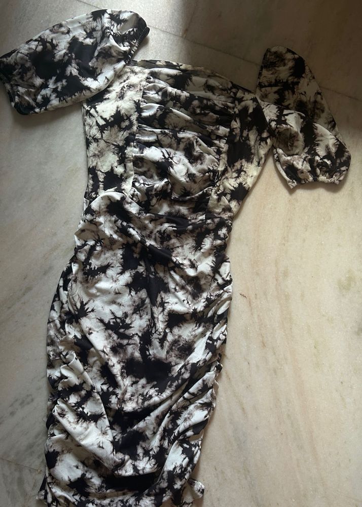 Selvia Brand Tie-Dye Ruched Mini Dress