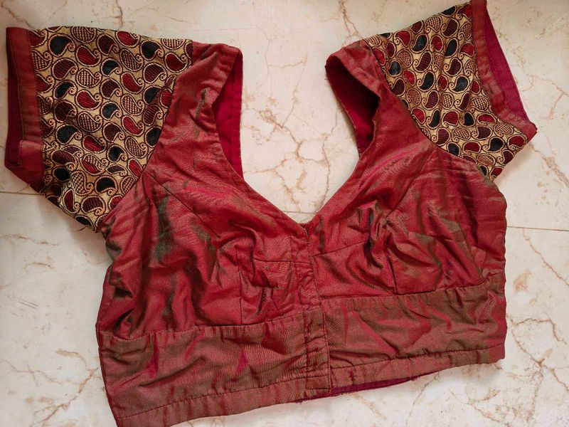 Elegant Red Silk Blouse
