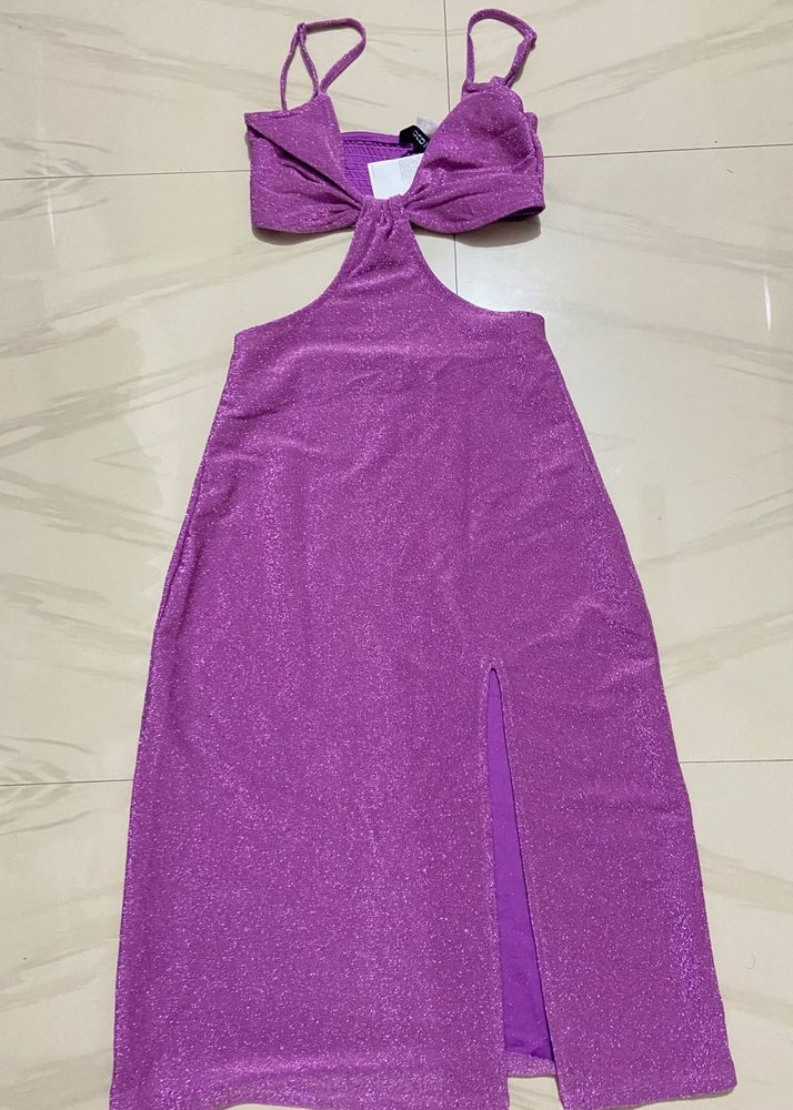 Sparkly Cut-out Maxi Dress