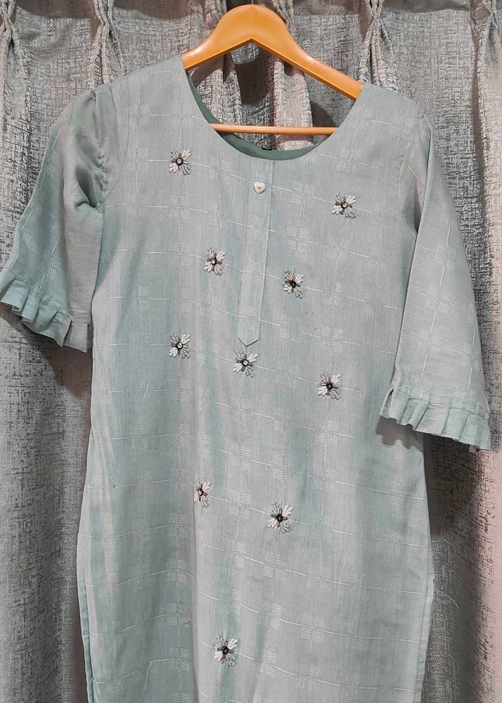 beautiful sea green kurta