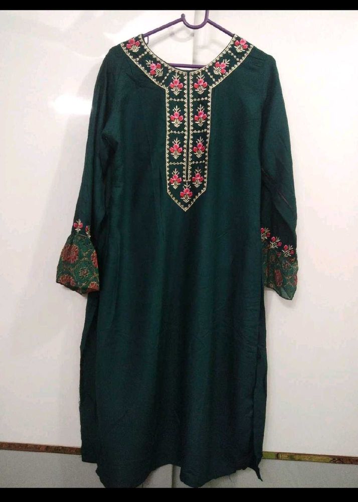 Elegant Embroidered Kurta with sharara and dupatta