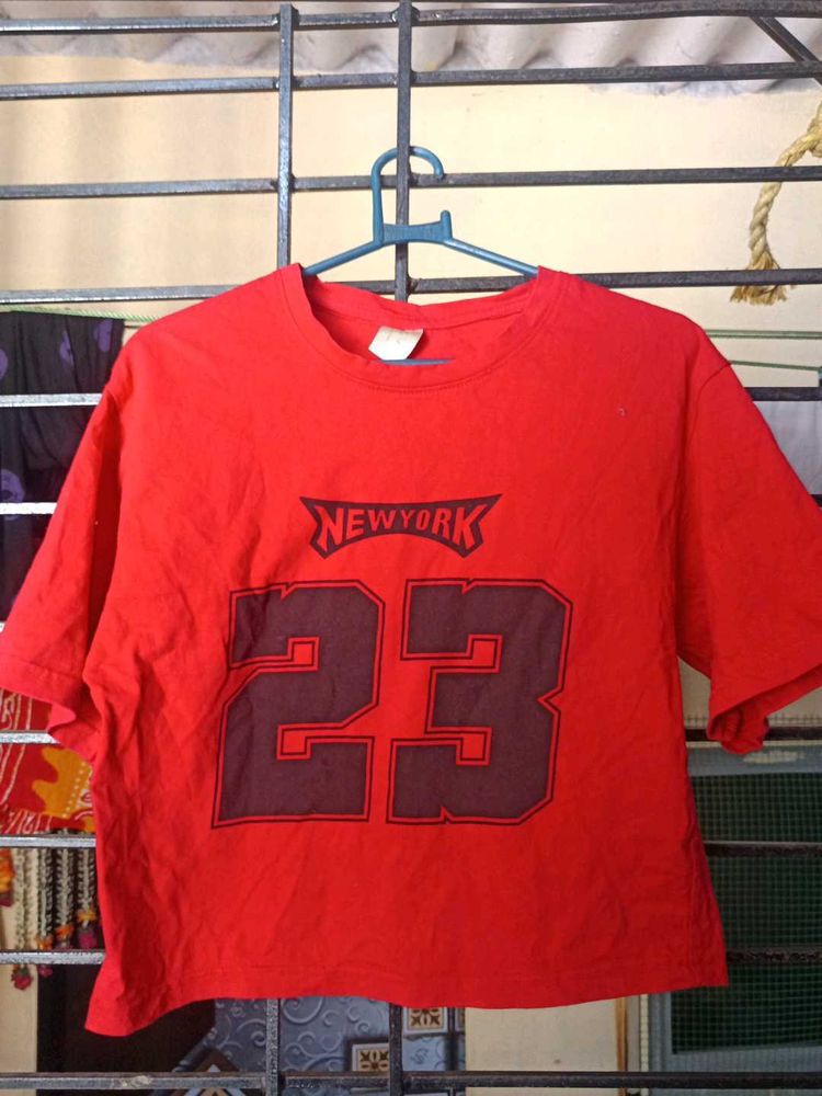 Red "New York 23" Graphic Tee