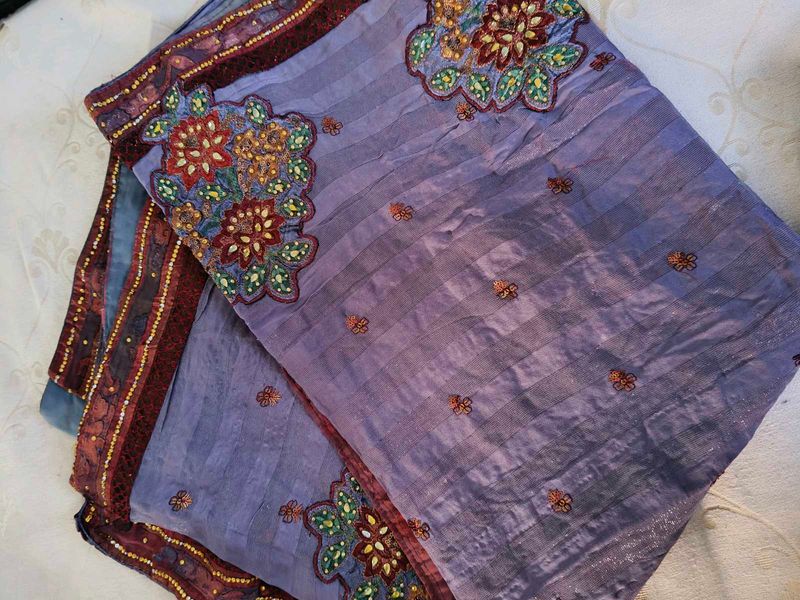 Embroidered Silk Saree