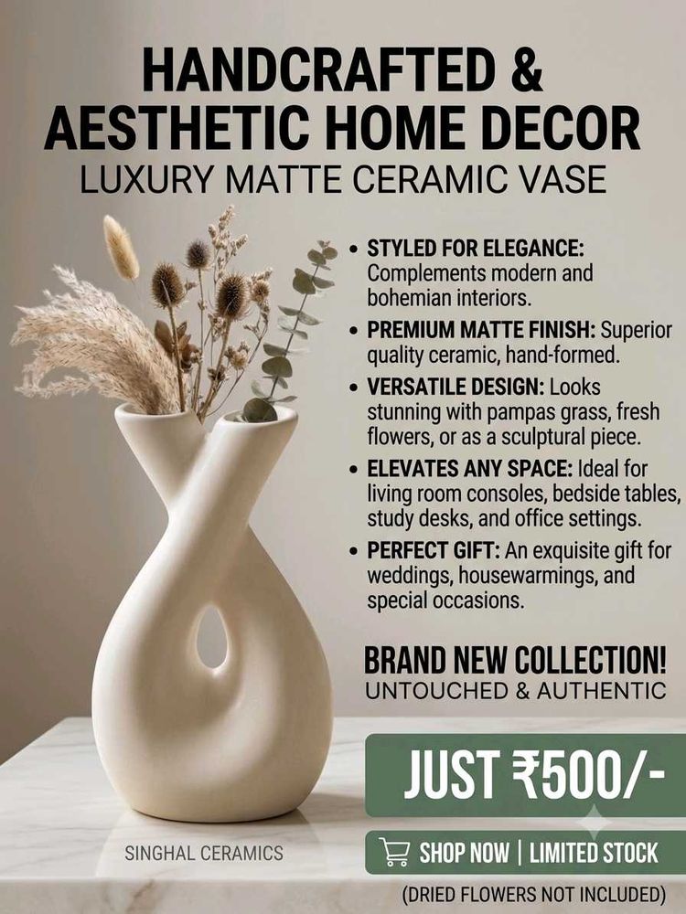 Unique White Ceramic Vase