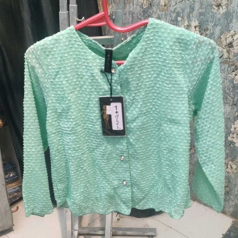 Mint Green Textured Top