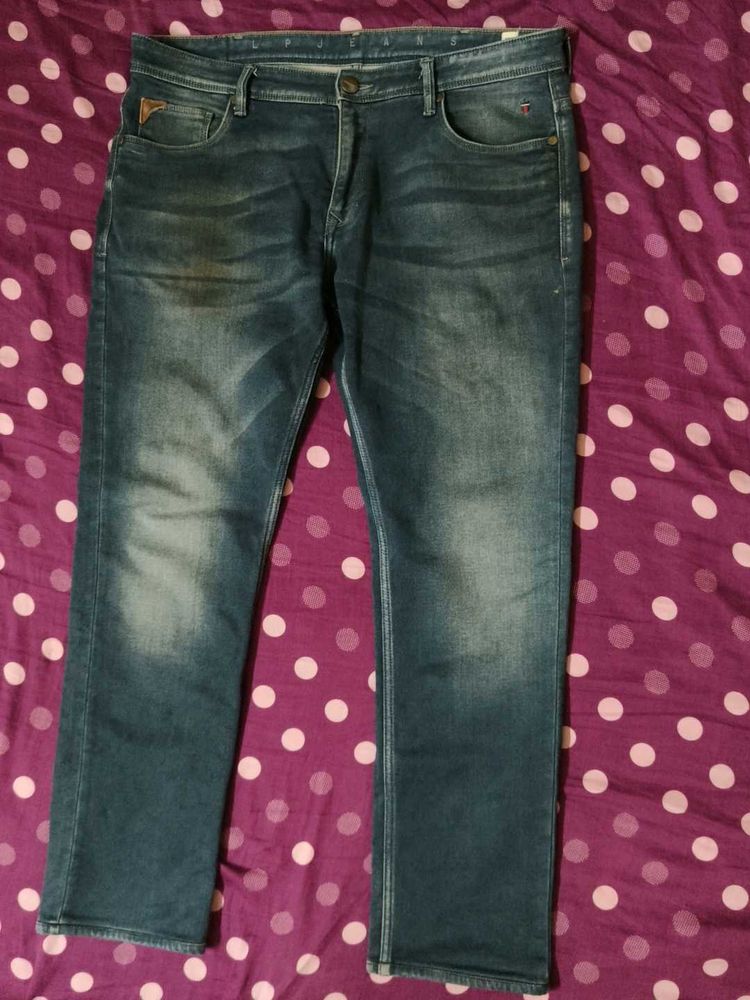 Men's Blue Washed Denim Jeans