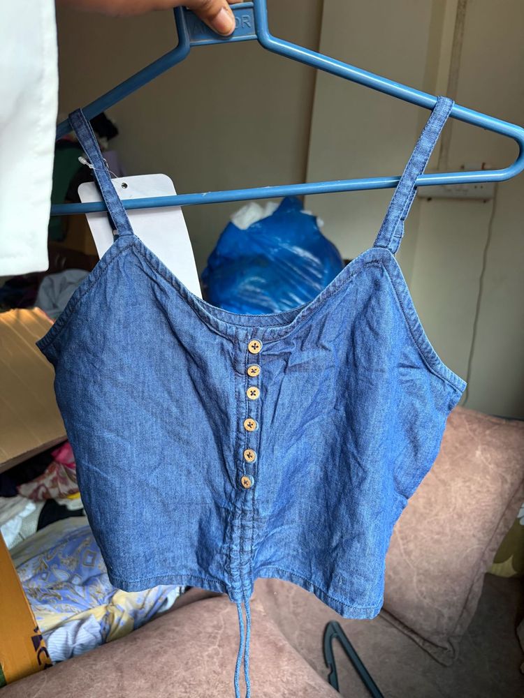 🫶🏻💤Denim Button Cami