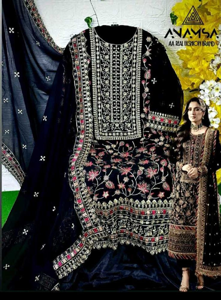 Elegant Black Embroidered Salwar Suit
