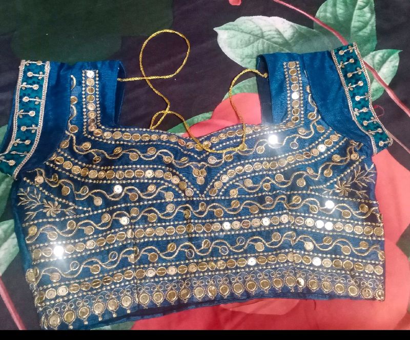 blue saree with blouse