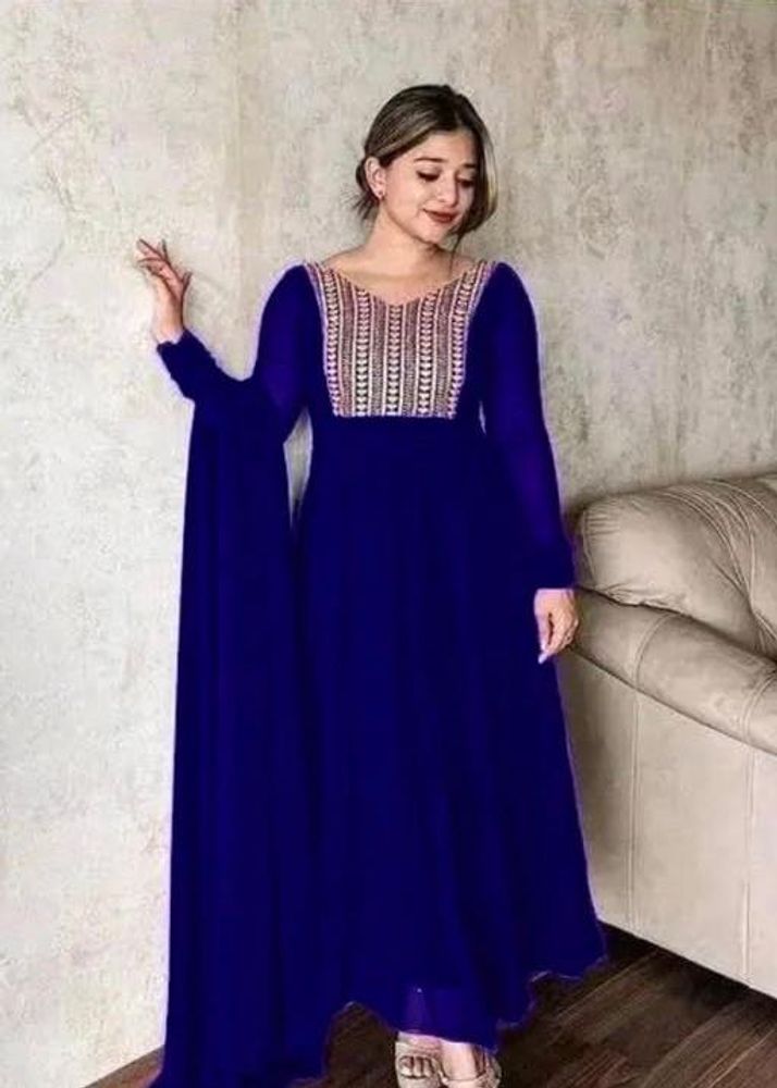 Elegant Blue Embroidered Kurta Set