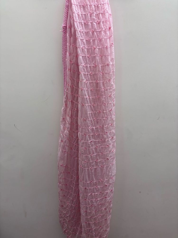 Pink Crinkled Dupatta