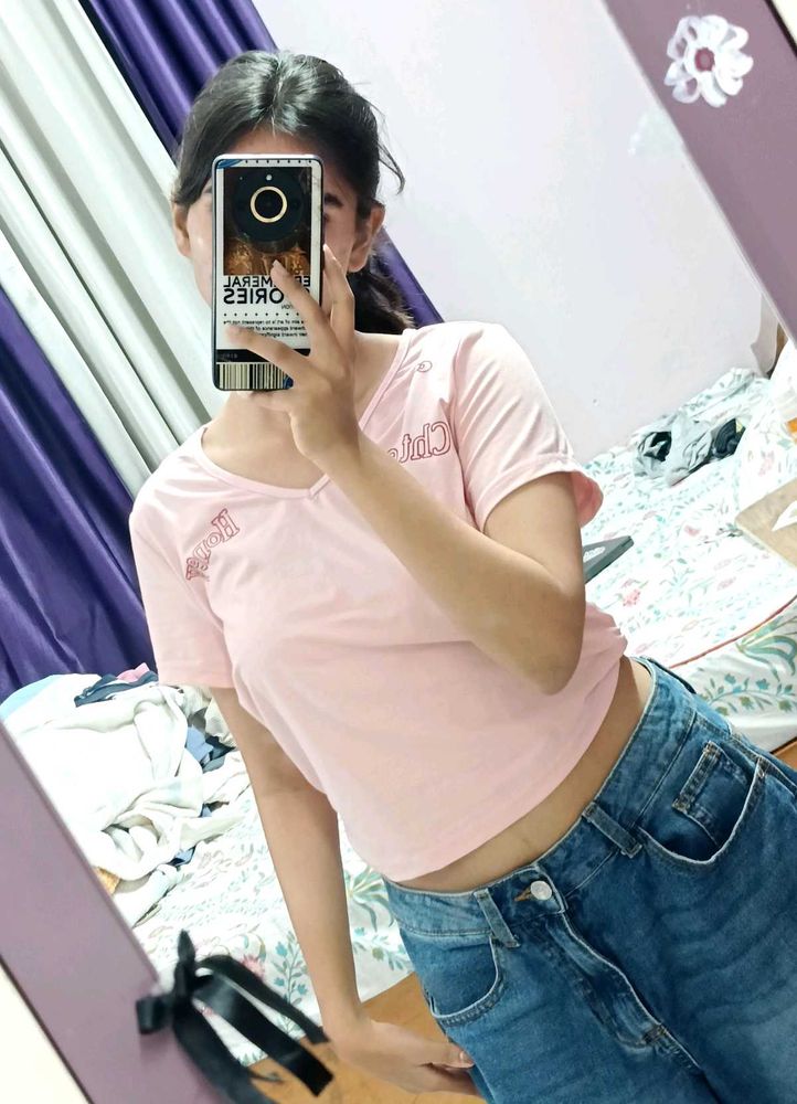 Cute Pink fitted top M size
